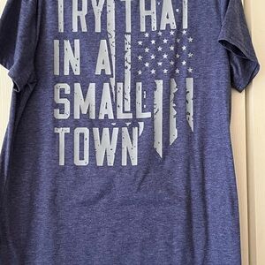Jason Aldean Blue Graphic Tee with Bold Print